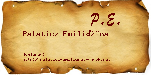 Palaticz Emiliána névjegykártya